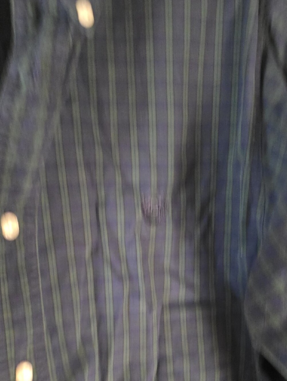 Chaps Men’s Navy and Green Plaid Button-Down Shirt - Picture 4 of 4